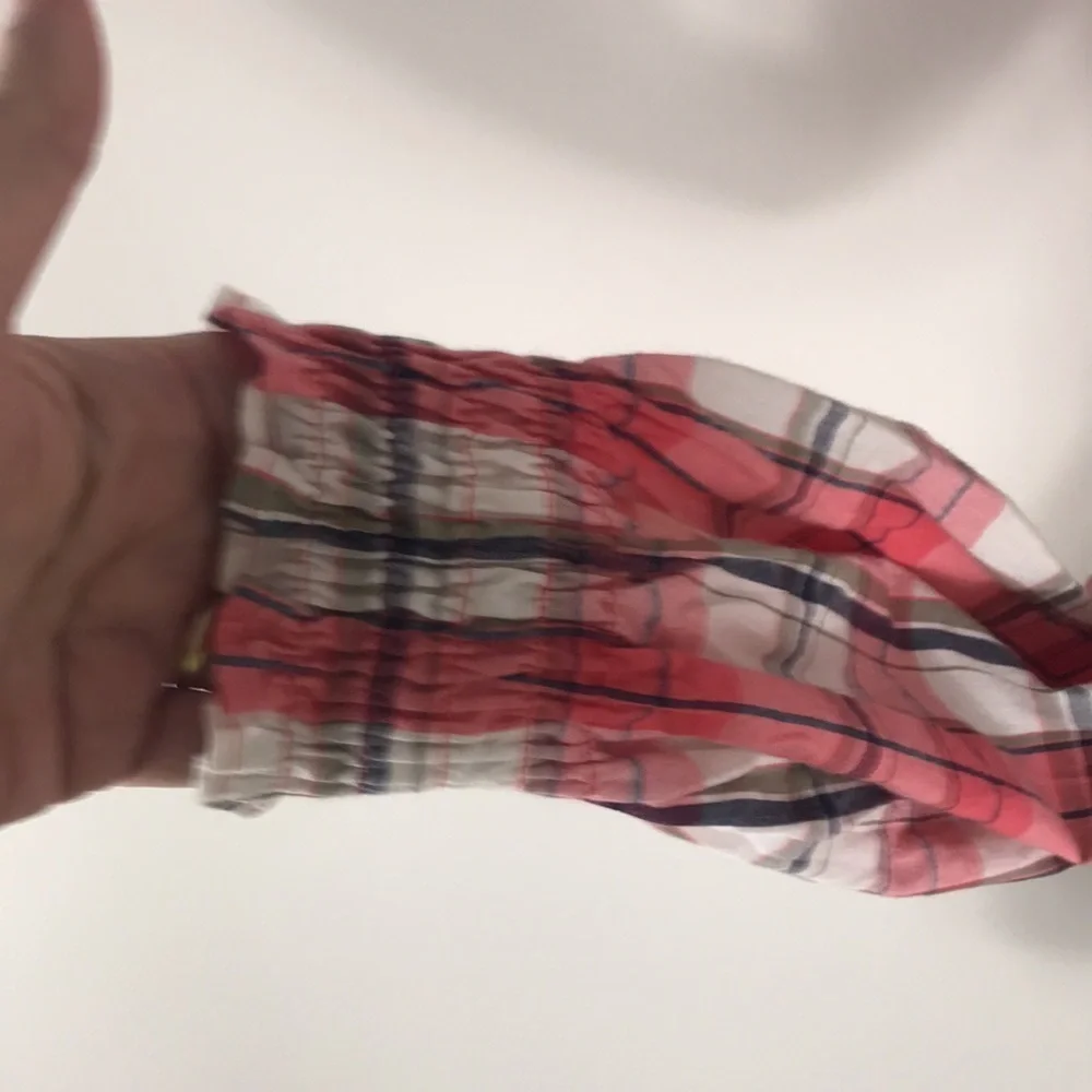 Zara woman plaid long sleeve spring elastic fitted shirt, women’s size small